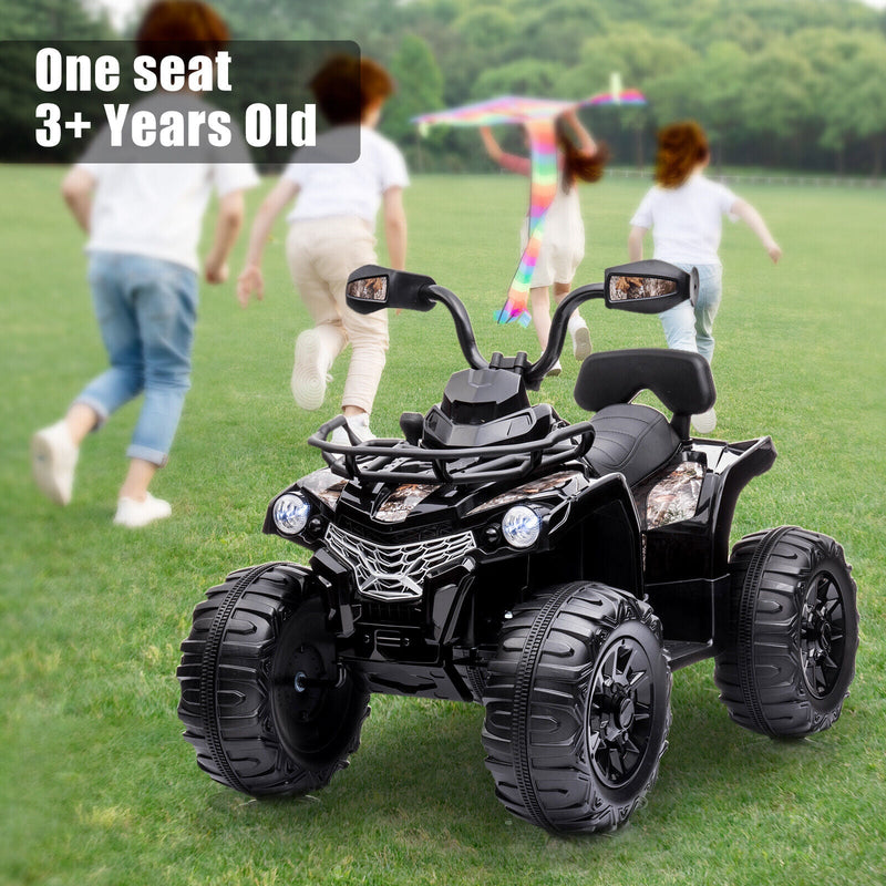 Electric ATV 4-Wheeler Quad Car Toy for Kids - 12V, 2 Speeds, Headlights, MP3 Compatible