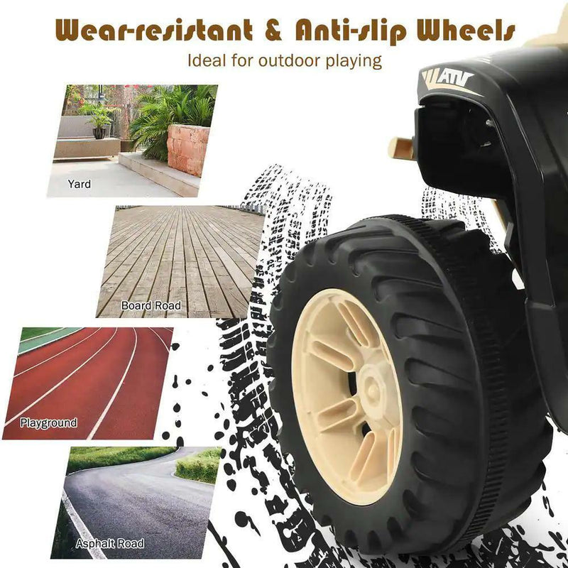 Electric Ride-On ATV Quad for Kids with LED Lights, Music, and Headlights