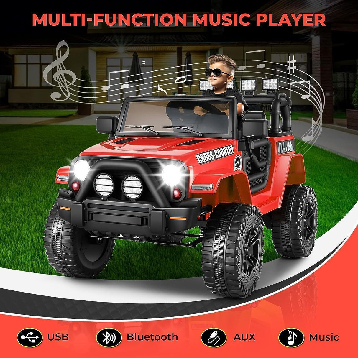 Electric Ride-On ATV Truck for Kids Ages 3-8 Years - 12V Power Wheel Car