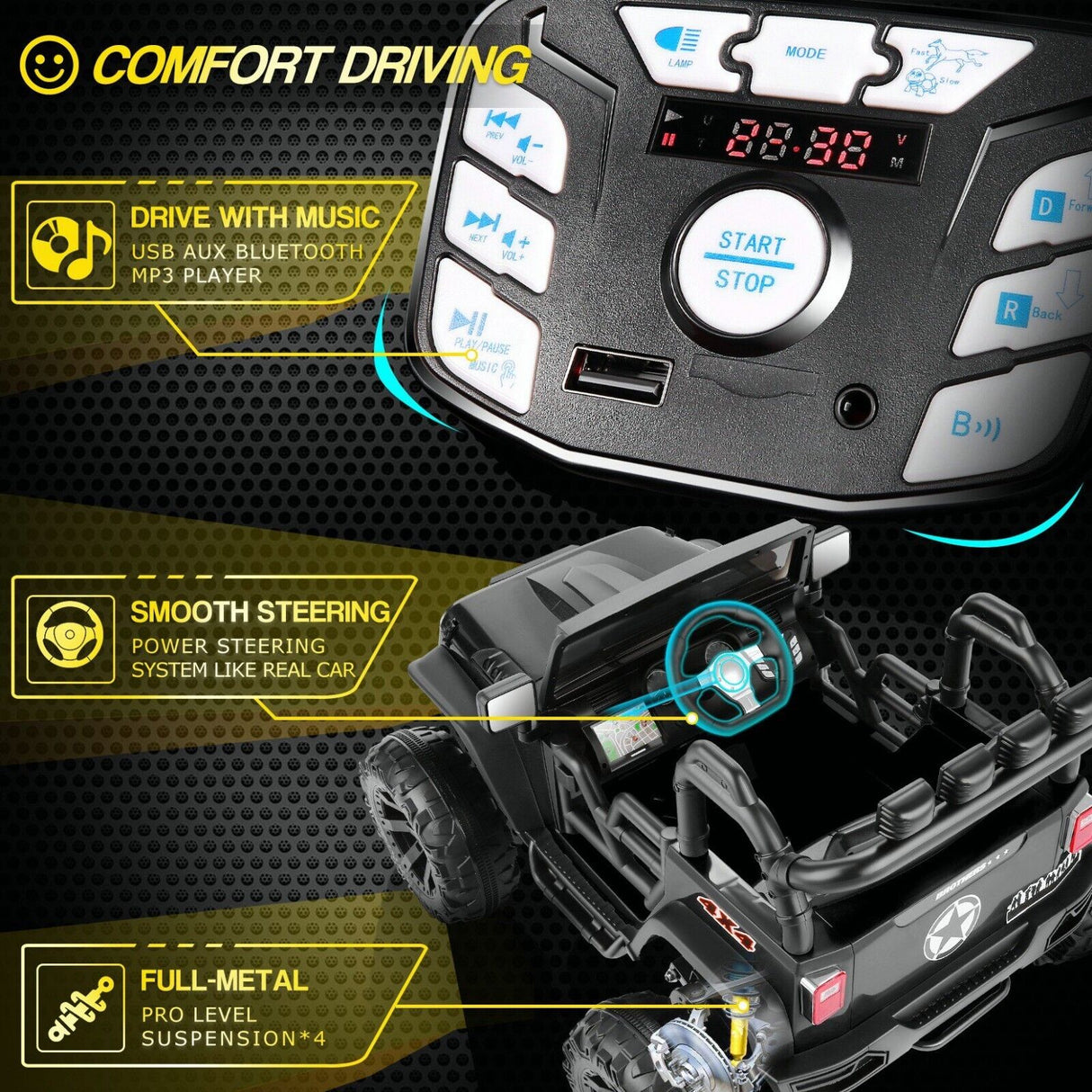 12V Electric Ride-On Car for Kids - Lamborghini and Mercedes Benz G500 Models
