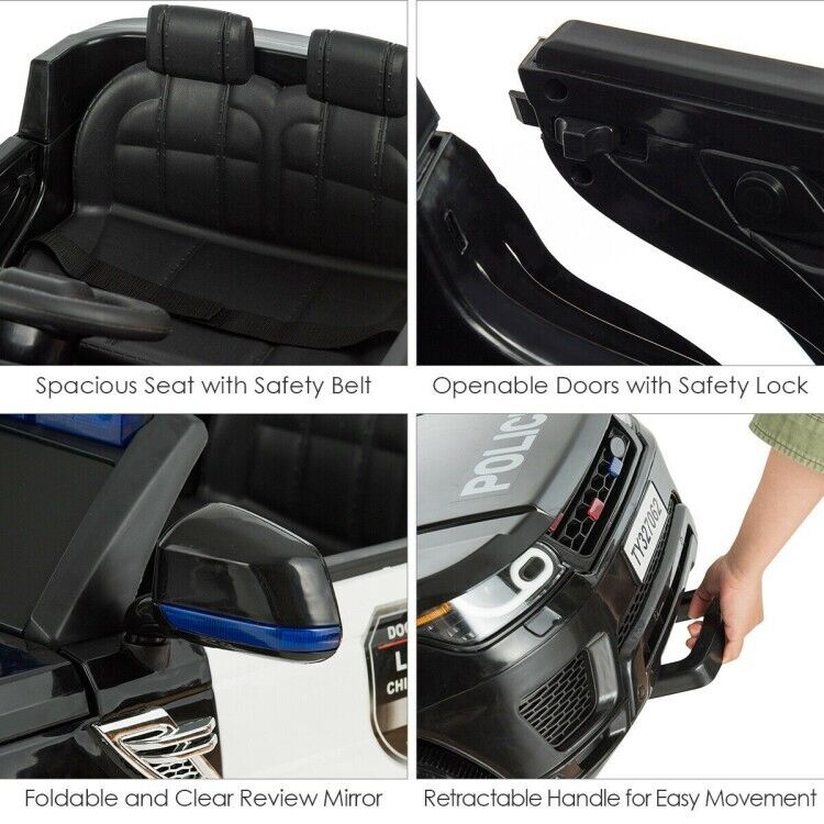 Electric Ride On Car for Kids with 3 Speeds, Lights, Music & Remote Control - 12V