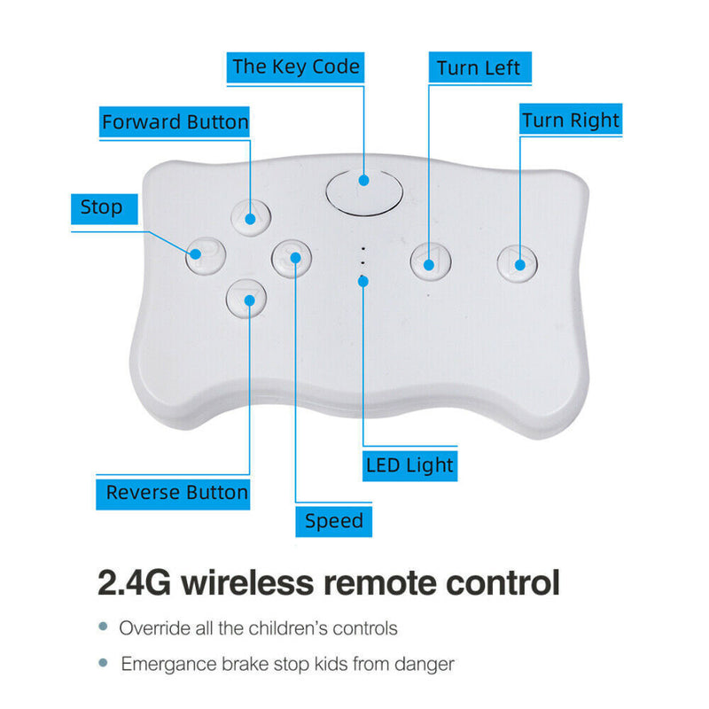 Electric Ride-On Car for Kids with 3 Speeds, Music Player, and Remote Control - Red