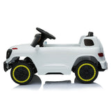 Electric Ride-On Car for Kids with 3 Speeds, Music Player, and Remote Control - White