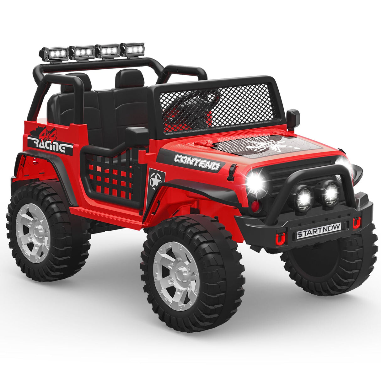 12V Electric Jeep Toy Car for Kids with LED Lights, MP3 Player, and Remote Control - Perfect Gift for Boys and Girls