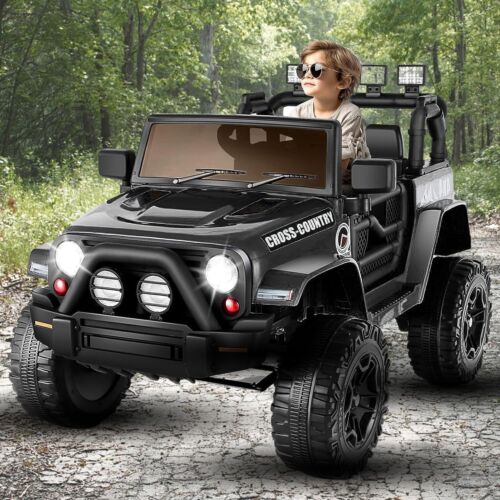 Electric Ride-On Car for Kids with LED Lights, Music, and Remote Control - 3 Speed Options