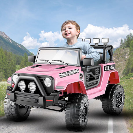 Electric Ride-On Car for Kids with LED Lights, Music, and Remote Control - 3 Speed Options