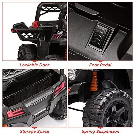 Electric Ride-On Car for Kids with LED Lights, Music, and Remote Control - Perfect Gift for Little Drivers!