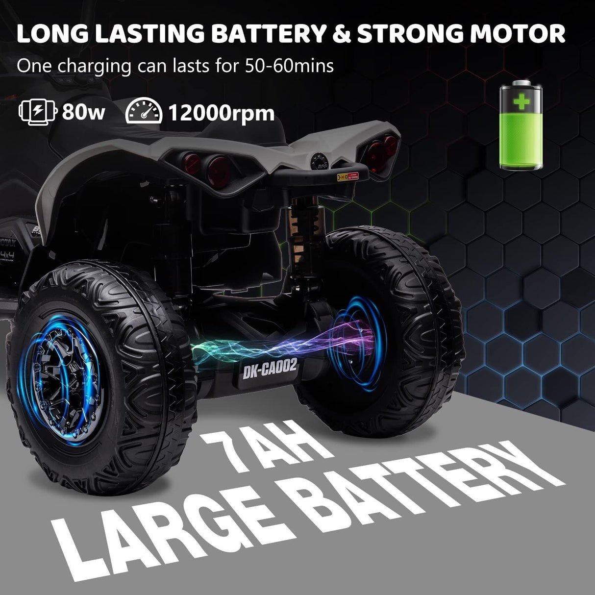 Electric Ride-On Car for Kids with LED Lights, Music, and Wide Seat - Perfect Gift for Playtime Fun!
