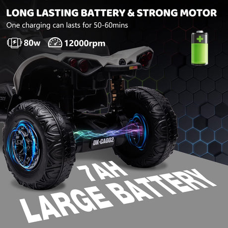 Electric Ride-On Car for Kids with LED Lights, Music, and Wide Seat - Perfect Gift for Playtime Fun!