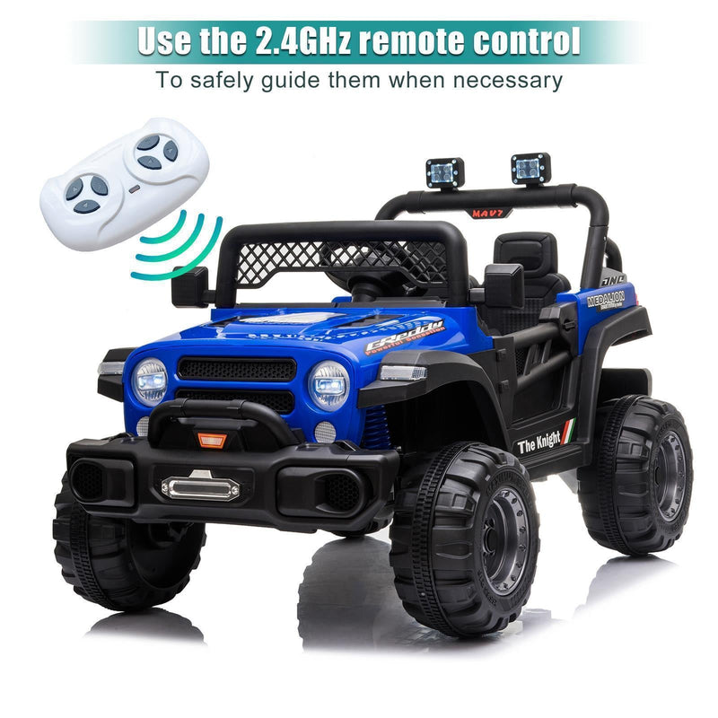 Electric Ride-On Car for Kids with MP3, LED Lights, Remote Control, and Adjustable Seat Belt