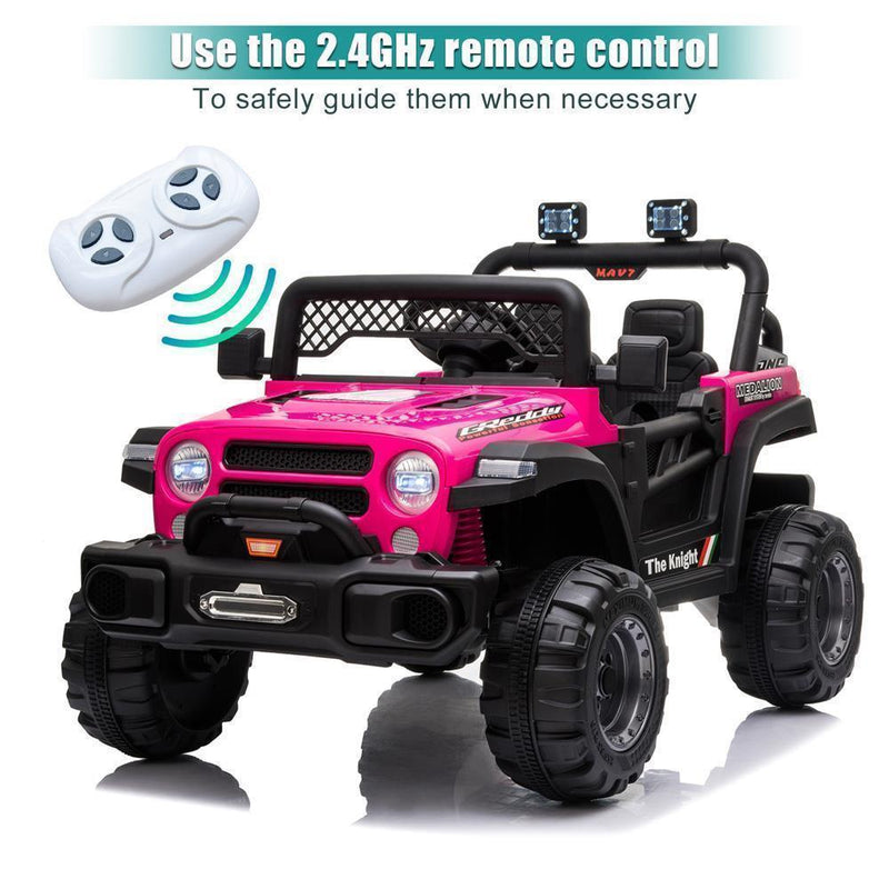 Electric Ride-On Car for Kids with MP3, LED Lights, Remote Control, and Adjustable Seat Belt