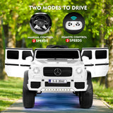 Electric Ride-On Car for Kids with Music, LED Lights, and Remote Control - 3 Speeds - White
