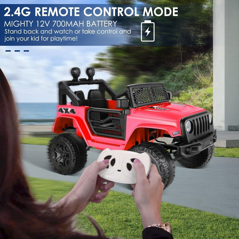 12V Electric Ride-On Car Truck for Kids with Remote Control, MP3 Music, and Lights