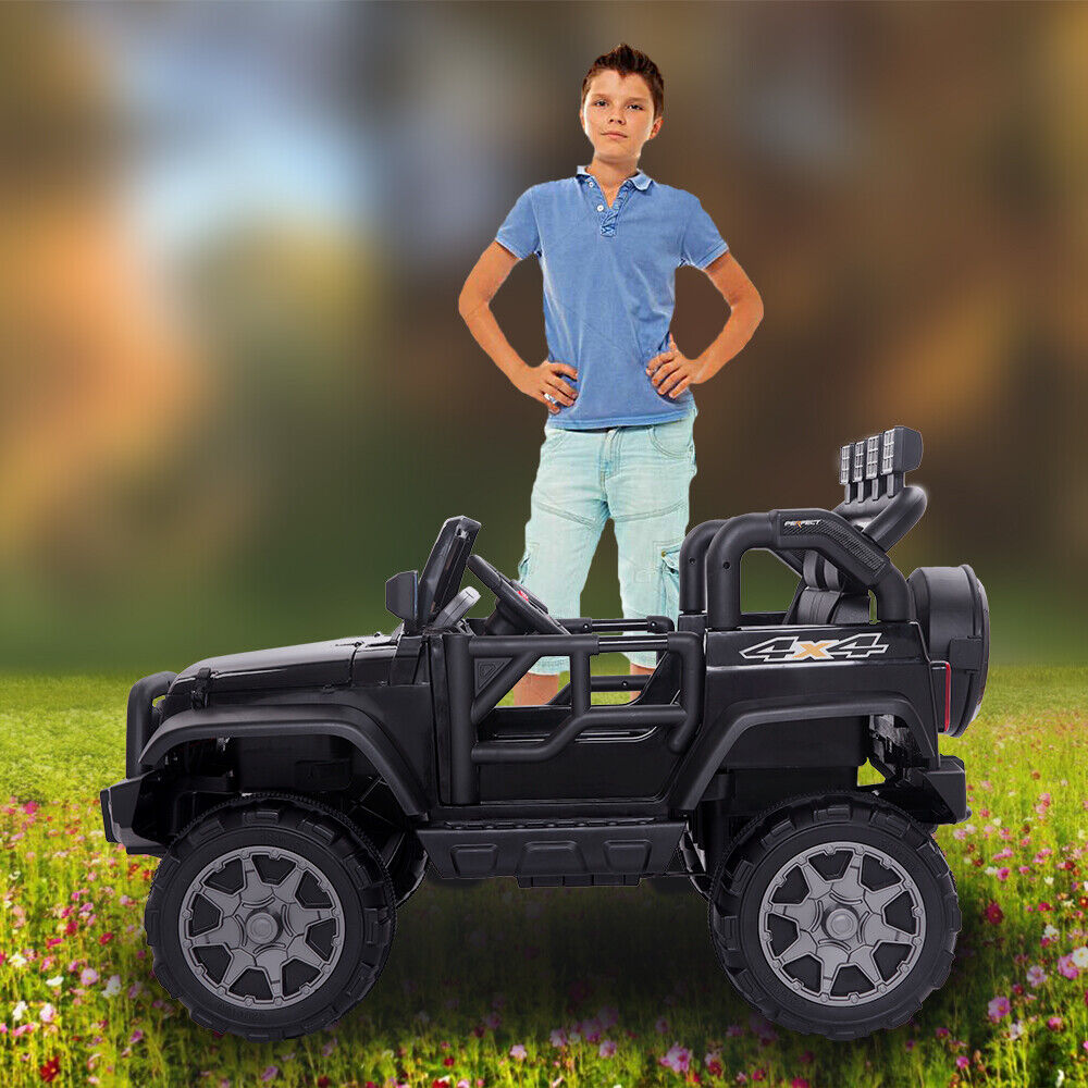 Electric Ride-On Car for Kids with Remote Control - 12V Rechargeable Battery, 4 mph Speed, Black