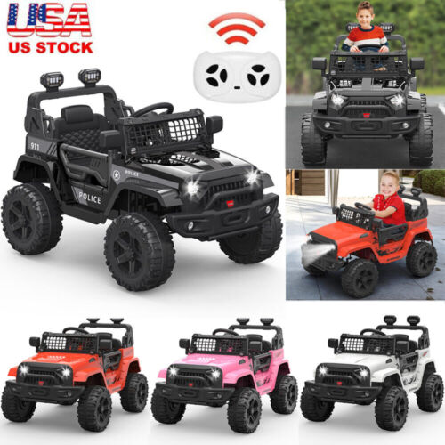 Electric Ride-On Car for Kids with Remote Control, 2 Speeds, and LED Lights - Perfect Holiday Gift!
