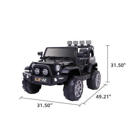 Electric Ride-On Car for Kids with Remote Control - 3 Speeds, 12V Battery, Black