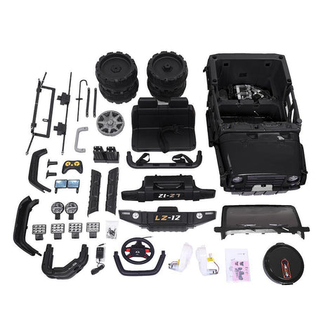 Electric Ride-On Car for Kids with Remote Control - 3 Speeds, 12V Battery, Black