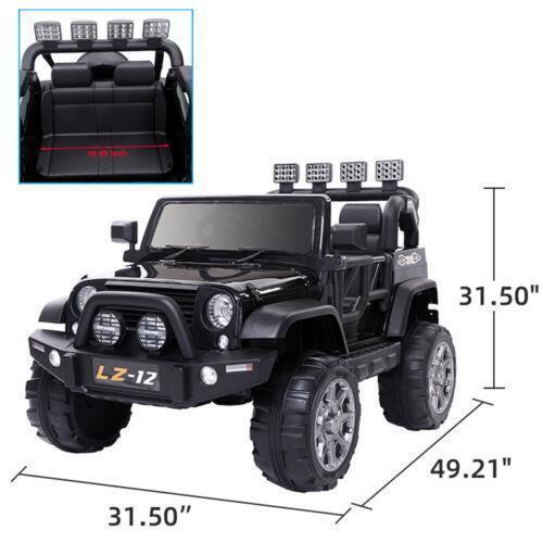 Electric Ride-On Car for Kids with Remote Control and 3 Speeds - Black