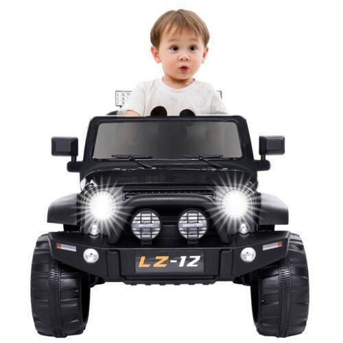 Electric Ride-On Car for Kids with Remote Control and 3 Speeds - Black