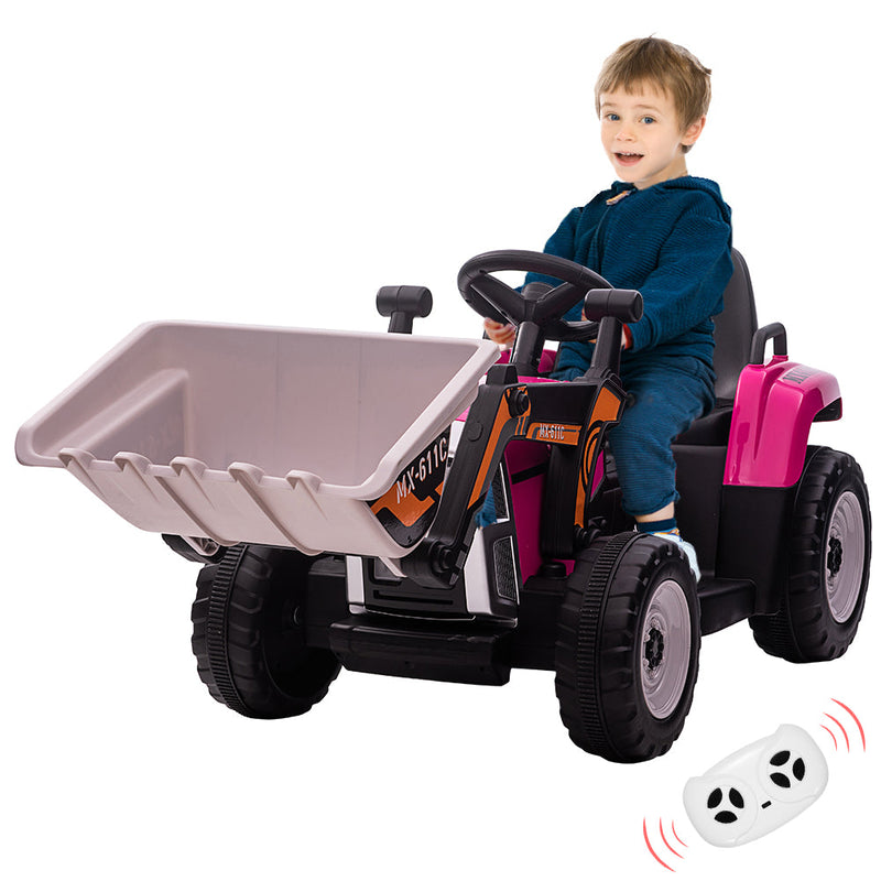 Electric Excavator Truck for Kids with 3 Speeds and Music - 12V Battery Powered Digger Ride-On