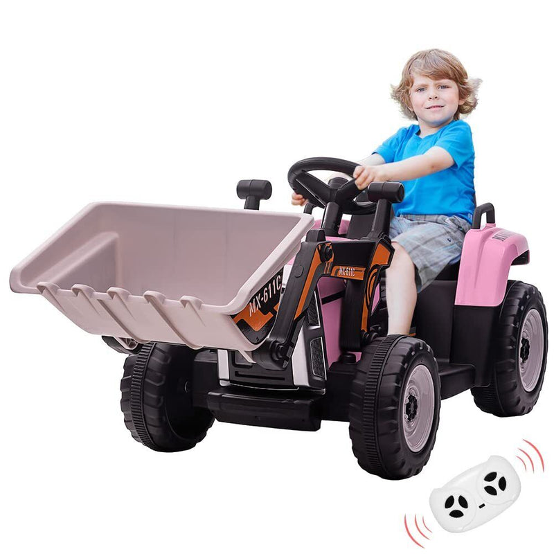 Electric Ride-On Car for Kids with Remote Control and Bucket - 12V Battery Powered