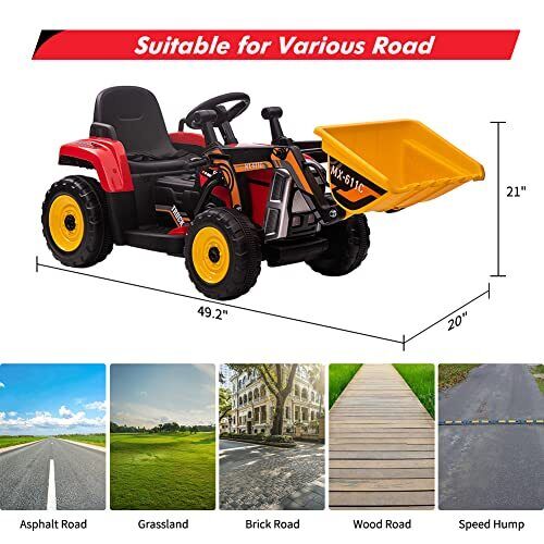 Electric Ride-On Car for Kids with Remote Control and Bucket - 12V Battery Powered