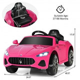 Electric Ride-On Car for Kids with Remote Control and LED Lights - Pink