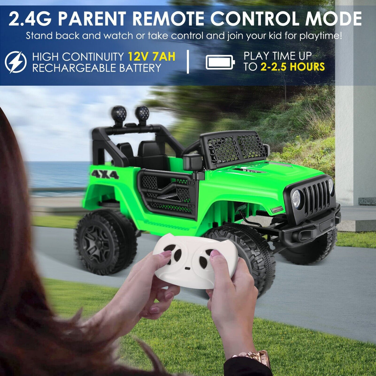 Electric Ride-On Car for Kids with Remote Control and MP3 Player - 12V Children's Truck