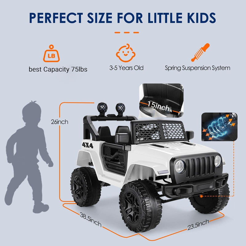 Electric Ride-On Car for Kids with Remote Control and MP3 Player - 12V Truck Design