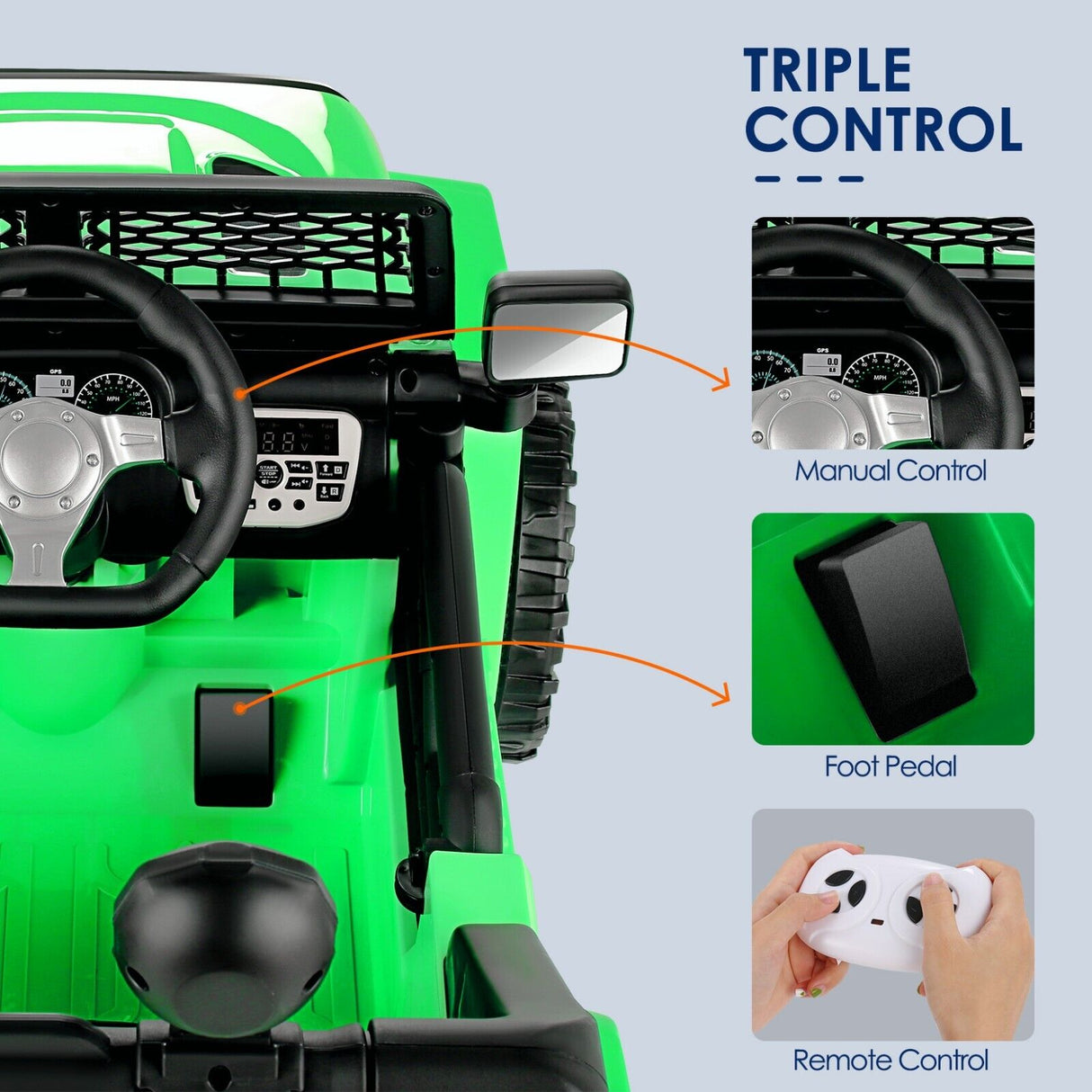 Electric Ride-On Car for Kids with Remote Control and MP3 Player - 12V Truck Design