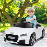 Electric Ride-On Car for Kids with Remote Control and Music - White