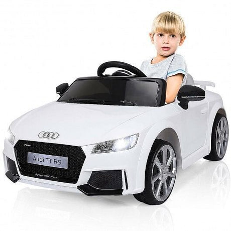 Electric Ride-On Car for Kids with Remote Control and Music - White