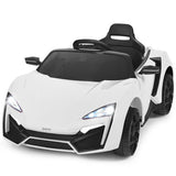 Electric Ride-On Car for Kids with Remote Control, Lights, MP3 Player, and Openable Doors - White