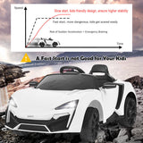 Electric Ride-On Car for Kids with Remote Control, Lights, MP3 Player, and Openable Doors - White