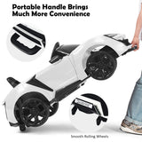 Electric Ride-On Car for Kids with Remote Control, Lights, MP3 Player, and Openable Doors - White