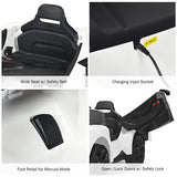 Electric Ride-On Car for Kids with Remote Control, Lights, MP3 Player, and Openable Doors - White