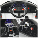Electric Ride-On Car for Kids with Remote Control, Lights, Music, and Openable Doors - White