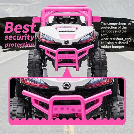 Electric Ride-On Car for Kids with Remote Control, Music, and 4 Wheels - 12V LED Edition