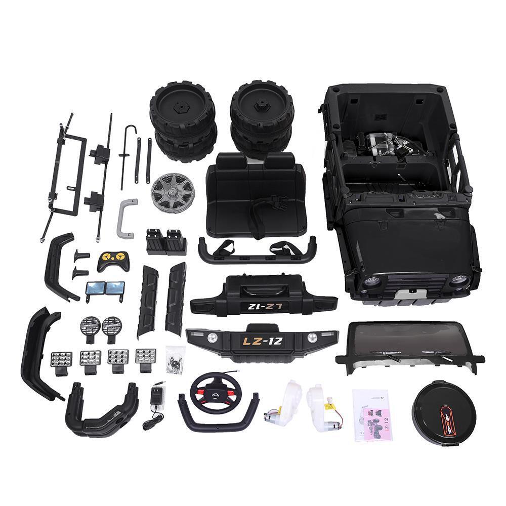 Electric Ride On Car for Kids with Remote Control, Music, and Light - Black