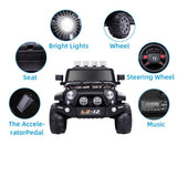 Electric Ride On Car for Kids with Remote Control, Music, and Light - Black