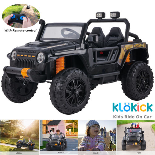 Electric Ride-On Car for Kids with Remote Control, Music, and Lights - 2 Seats, 4 Wheels