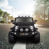Electric Ride-On Car for Kids with Remote Control, Music, LED Lights, and 4mph Wheels in Black