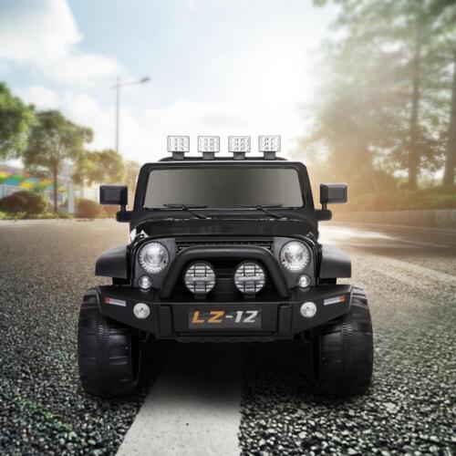 Electric Ride-On Car for Kids with Remote Control, Music, LED Lights, and 4mph Wheels in Black