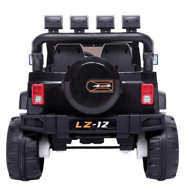 Electric Ride-On Car for Kids with Remote Control, Music, LED Lights, and 4mph Wheels in Black