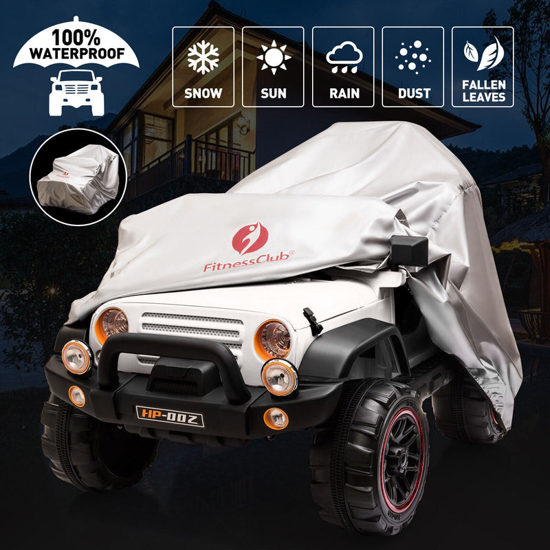 Electric Ride-On Car for Kids with Remote Control, Music Player, LED Lights, and USB Port - White