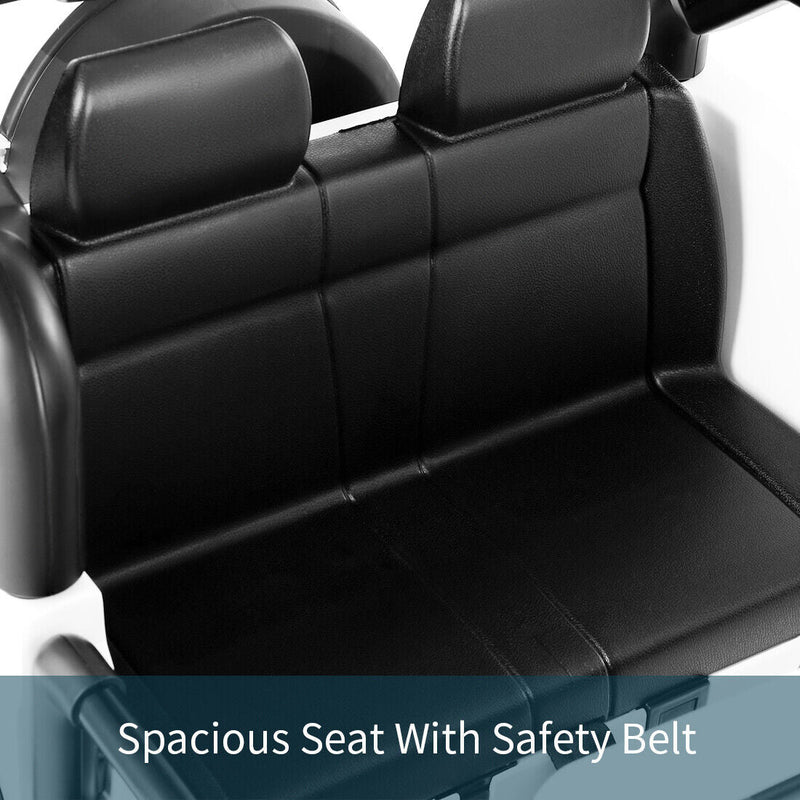 Electric Ride-On Car for Kids with Remote Control, Music Player, LED Lights, and USB Port - White