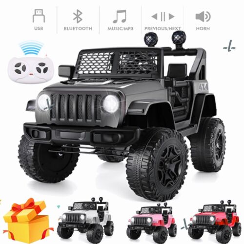 Electric Ride-On Truck for Kids with MP3, LED Lights, and Remote Control - 12V, 2 Seats