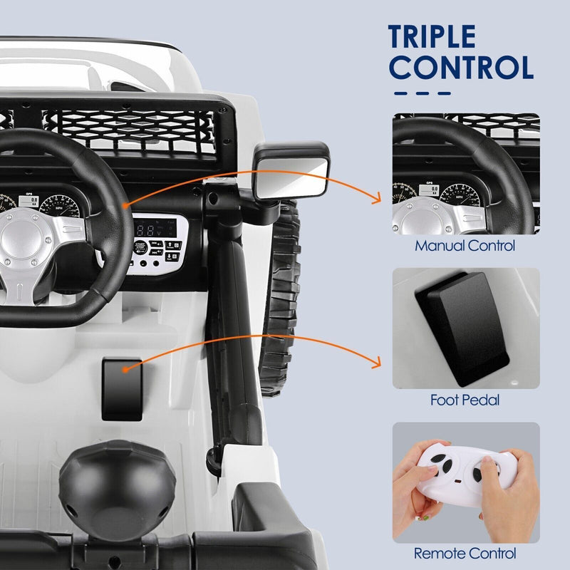 Electric Ride-On Car/Truck for Kids with MP3 Music and Remote Control - 12V, LED Lights