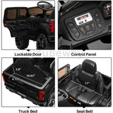 Electric Ride On Car Truck Toy with Remote Control, Music, and LED Lights - 12V Safety Power for Endless Fun!