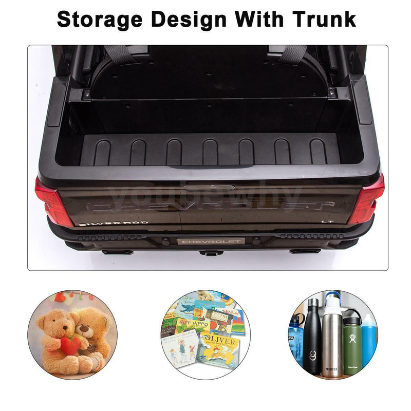 Electric Ride On Car Truck Toy with Remote Control, Music, and LED Lights - 12V Safety Power for Endless Fun!